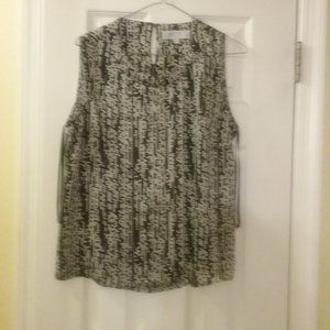 KASPER Print Top w/Front Pleats